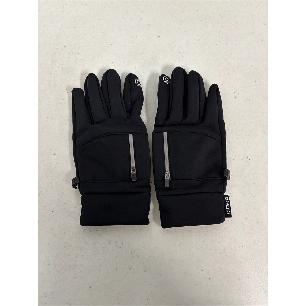 Cevianchi Black Touchscreen Winter Sports Gloves Zipper Pocket Grip Unisex‎